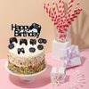 DIADARL Video Game Cake Topper Video Game Birthday Cake Topper Glitter Blue Game Controller Happy Birthday Cake Topper Birthday Party Supplies for Game Fans, Kids and Men(11Pcs)