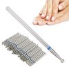 Nail Drill Bits, 50pcs Spherical Cuticle Clean Nail Bit Set Dead Skin Removal Nail File Bits Grinding Head Accessory for Acrylic Gel Nails Cuticle Manicure Pedicure Nail Salon Supply(2.3mm)