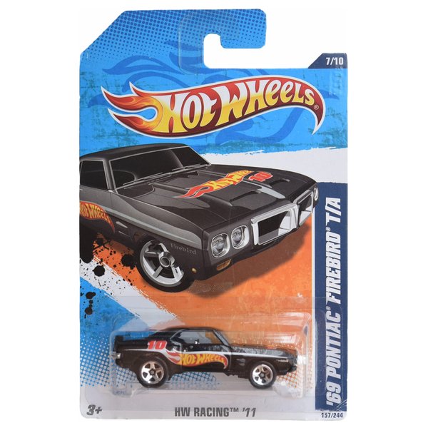 Hot Wheels '69 Pontiac Firebird T/A - Black 157/244 Racing '11 7/10