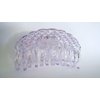 Generic Transparent iridescent clear diamond cut design double grip acrylic hair claw (Primary color: Gray), 1 Count (Pack of 1)