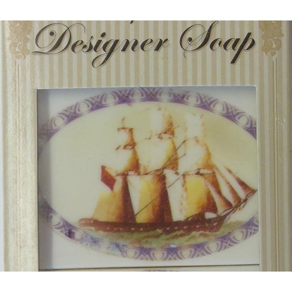 Sailing-Ship Nautical Themed Decorative Designer Soaps - 3.2 Ounces - 2 Bars (1.6 Oz Each) in 1 Gift Box