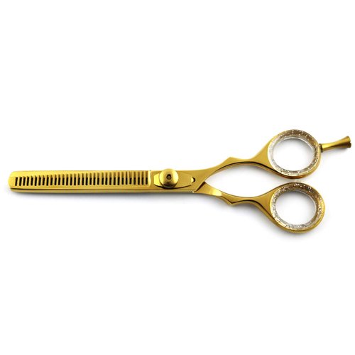 Professional Gold Barber Double Thinning Shears 6'' Salon Hairdressing Hair Cutting Trimming Scissor