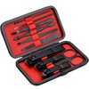 Glamne Manicure Set Nail Clippers Kit Professional Stainless Steel Nail Care Tools with Leather Travel Case 10 in 1 Black