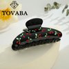 TOVABA Black Hair Claw Clips for Women Cherry Black Hair Clips Cute Trendy Medium Hair Claw Clips Acrylic Clips Strong Hold Jaw Hair Clip for Thick Thin Hair