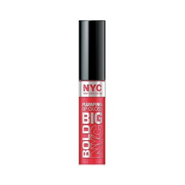 NYC Big Bold Plumping Lip Gloss, Supersized Red, .39 fl oz