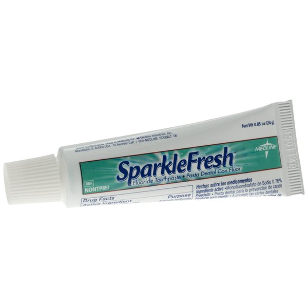 Medline Sparkle Fresh Toothpaste, Fluoride Protection, 0.85 oz., Dental Hygiene and Oral Care, Single Pack