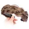 VOPPIS Wide Braided Headband with Teeth Synthetic Hair Plaited Headband Fishtail Braided Hair Band Hairpiece for Girls Women Beauty Accessory (Claybank, Wide)