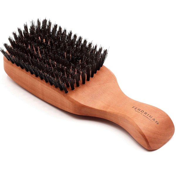 Fendrihan Natural Genuine Pure Boar Beard or Hair Brush with Pearwood Handle, Small 6.7" MADE IN GERMANY