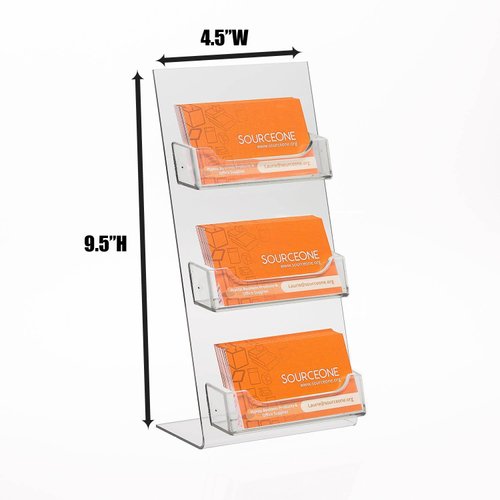 SourceOne Premium Counter Top Business Card Holder/Gift Card Display (1 Pack, 3 Pocket)