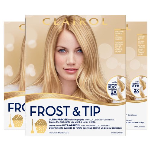 Clairol Nice'n Easy Permanent Hair Dye, Frost & Tip Hair Highlights Hair Color, Pack of 3