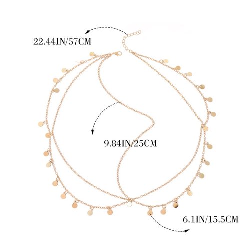 Catery Gold Coins Head Chain Prom Hair Chain Wedding Head Chains Jewelry Bohemian Headpiece Sequins Headband Halloween Costume Hair Accessories for Women and Girls