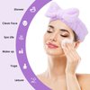 Molain Spa Headband, Bowknot Hair Bands Makeup Headbands Women Coral Fleece Elastic Headband Washing Face Hair Wrap for Washing Face Shower Sports Beauty Skincare (Purple)