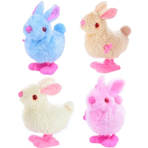 Bunny Jumping Chick Wind Up Toys Novelty Chicken Hopping Windup Toy for Kids Toddlers Easter Egg Hunt Basket Stocking Stuffers Party Favors Goody Bag Fillers Birthdays Gifts (Color A)