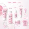 Skin Care Set - Japan-Sakura Skincare Gifts for Teenage Girls, Skin Care Sets & Kits with Cleanser, Toner, Serum, Cream, Eye Cream, Hairpin, Hair Rope, Cleansing Brush, Travel Kit for Birthday 8Pcs