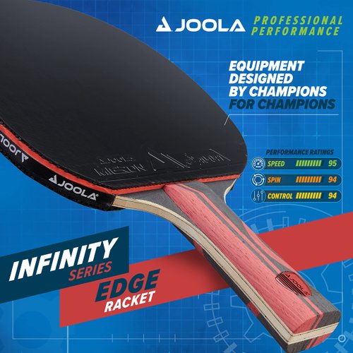 JOOLA Infinity Edge - Tournament Performance Ping Pong Paddle w/ Carbon Pro Technology - Black Rubber on Both Sides - Competition Ready - Table Tennis Racket for Advanced Training - Designed for Speed