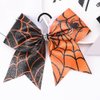 Healvian 18 pcs Halloween Hair Ties,Halloween Bow Hair Ropes,Spider Web Bow Hair Ropes,Ponytail Holders Headdress,Halloween Hair Bow Scrunchies,Halloween Bow Hair Accessories for Women Girls