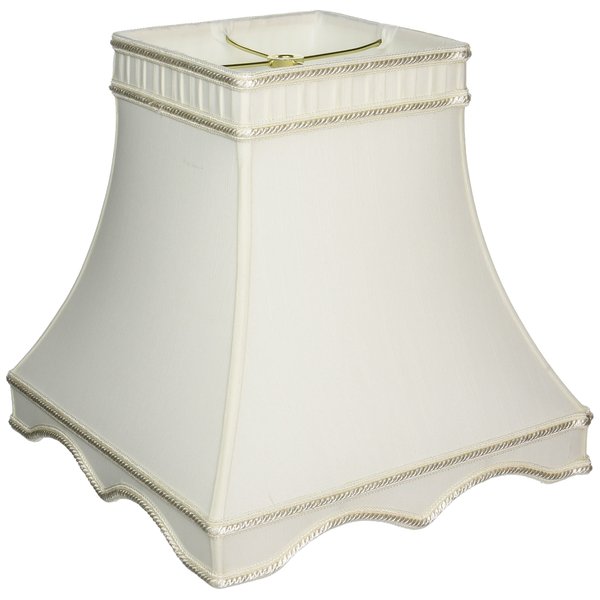 Royal Designs Square Bell with Gallery Designer Lamp Shade, White, 7 x 12 x 12.5