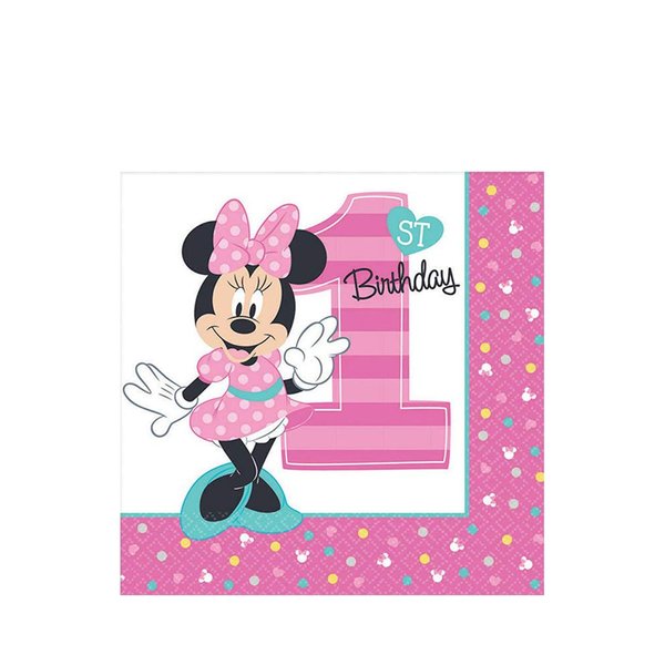 American Greetings Minnie Mouse 1st Birthday Lunch Napkins (16 Count)