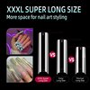 LELFRY Square Extra Long Gel Nail Tips,3XL No C Curve Flat Nail Tips XXXL Super Long Tapered Square Fake Nails 120pcs 12 Sizes Acrylic Nail Tips Soft Jelly Gelly Tips