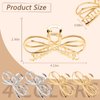 Vovii 4Pcs Metal Bow Hair Claw Clips for Women, Hair Claw Clips with Bows for Thin Thick Hair, Bow Shaped Claw Clip Cute Claw Clips for Women Hair Accessories (Gold, Sliver)