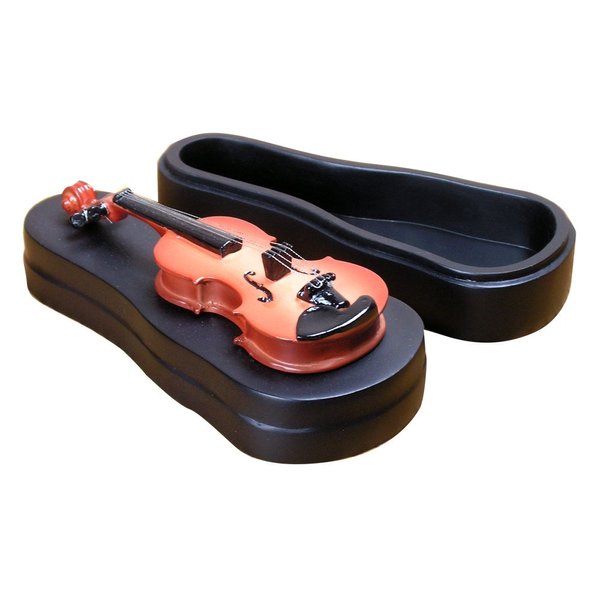 BANBERRY DESIGNS Violin Gift - Jewelry Box - Violin is Attached to the Top of the Box Gift for a Violinist or Musician Gift - 4-1/2" x 2" x 1-3/4"
