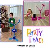 Kids Karaoke Machine with 2 Microphones Adjustable Height Wire Bluetooh Mic Music Sing Along with Flashing Lights Musical Effects Cell Phone Holder Kids Microphone with Stand Fun Kids Toy (Pink)