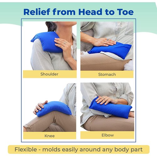 My Heating Pad for Pain Relief - Moist Microwavable Heating Pad for Joints and Muscles Relief - Microwave Hot Pack Heat Pad for Cramps - Calming Chilled or Heated Pad Therapy - 1 Pack Blue