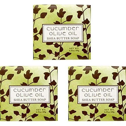 VFFWBB Greenwich Bay Cleansing Spa Soap, Shea Butter, and Cocoa Butter. No Parabens, No Sulfates 6.35 Oz. (3 Pack) … (Cucumber Olive Oil)