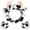 WHAVEL 3PCS Cute Spa Headband Cow Ears Headband for Washing Face Kawaii Makeup Headband Face Wash and Wristband Set Wrist Bands for Washing Face