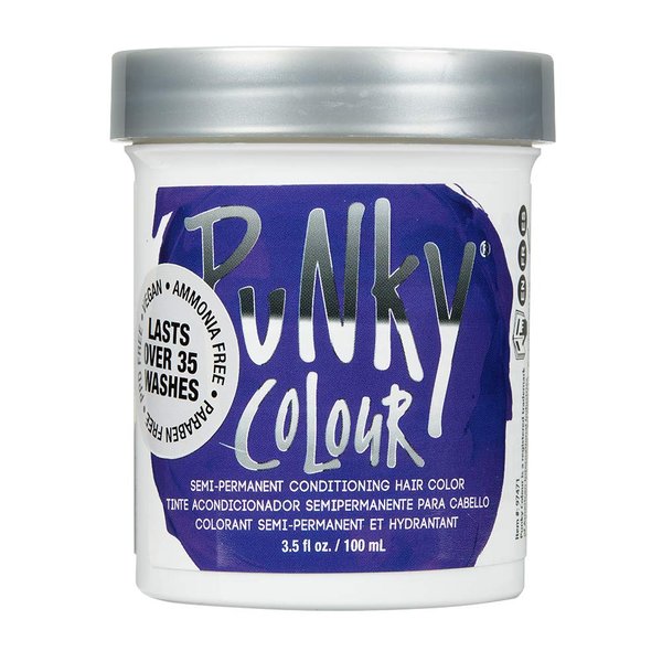 Punky Violet Semi Permanent Conditioning Hair Color | Non-Damaging Hair Dye | Vegan, PPD and Paraben Free | Vibrant Hair Color | Easy To Use | Lasts Up To 35 washes | 3.5oz