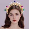YBSHIN Rhinestone Headband Gold Crystal Hair Band Pearl Hair Hoop Wedding Headpiece Bridal Headwear for Women and Girls