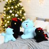 MIAOHAHA Cartoon Funny Plush Dinosaur with Cute Wing, Soft Kids Plush Toy Pillow, Stuffed Animals Dinosaur Toy Gift for Kids and Girls (Black&Red,9.8in/25cm)