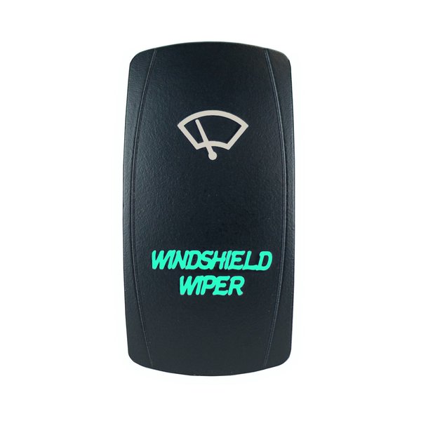 Laser Backlit Green Rocker Switch Windshield Wiper 20A 12V On/Off LED Light STV Motorsports