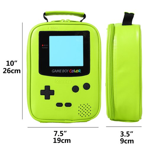 ONTESY Game Console Lunch Box Leather Reusable Lunch Bag Waterproof Thermal Insulated Mini Cooler for Boys Girls Kids Toddlers Teens for Picnic School Daycare (Green)