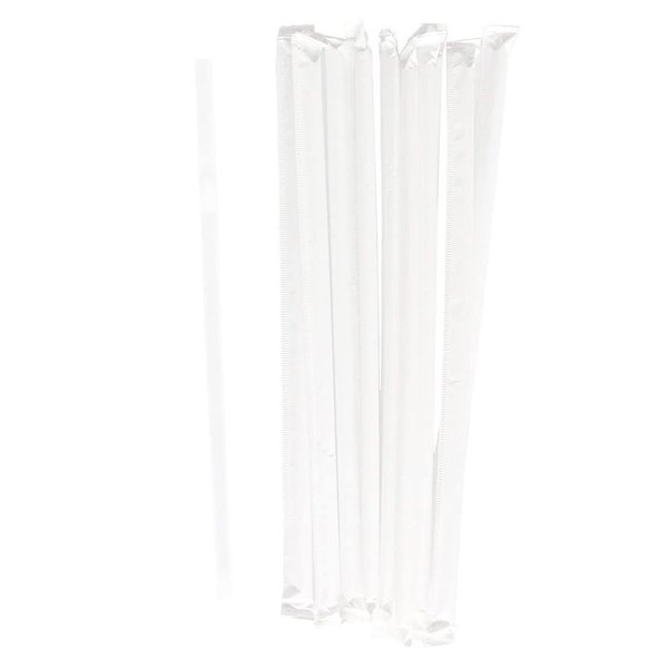 Daxwell Plastic Flex Straws, Wrapped, Translucent, C10000055B (Box of 400), 7.75" x 5.7mm