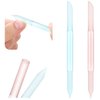 Sibba 2 Pieces Glass Cuticle Pusher Cuticle Remover Tool Double Sided Cuticle Trimmer Manicure Stick Professional Precision Filing Abrasive Surface Nail Salons Set for Women Girls Homes (Blue, Pink)