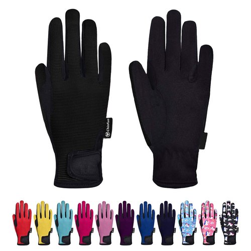 ChinFun Kids Horse Riding Gloves Child Winter Gloves Cycling Gloves Windproof Warm Gloves Perfect for Cycling Riding Running Skiing and Winter Outdoor Activities Black Size XL 12-14