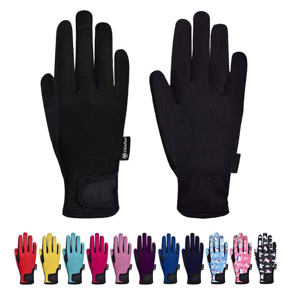 ChinFun Kids Horse Riding Gloves Child Winter Gloves Cycling Gloves Windproof Warm Gloves Perfect for Cycling Riding Running Skiing and Winter Outdoor Activities Black Size XL 12-14