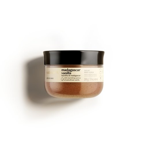Nativa SPA by O Boticário Madagascar Vanilla Exfoliating Body Scrub, Hydrating & Anti-Aging Sugar Foot & Body Scrub, 7 Ounce
