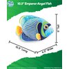 Real Planet Sea Life Plush - Soft Stuffed Animal Gift for Kids All Ages, Sea Ocean Fishing Plushie, Christmas Birthday Gifts (Emperor Angel Fish, 10.5")