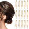 Framendino, 15 Pack Gold Hair Pins Hair Clips Safety Pin Shape Hairpins Barrettes Goth Hair Pins for Women Girls Hair Accessories