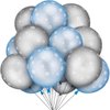 60 Pieces Winter Theme Balloons Set, Includes 50 Pieces Snowflakes Latex Balloons and 10 Pieces Snowflake Foil Balloons for Winter Theme Party Baby Shower Birthday Christmas Party Decoration