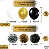 KatchOn, Black and Gold New Years Balloons 2025 - Pack of 45 | 40 Inch, Balloons 2025 with Pom Poms, Swirls | NYE Party Favors 2025, New Years Decorations 2025 | New Years Eve Party Supplies 2025