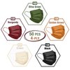 FriCARE Masks Disposable Colorful Individually Wrapped, Fall Face Mask for Adults Women's Costume Masks, 4 Ply ASTM Level 3 Medical Protection 5 Colors 50 Pack