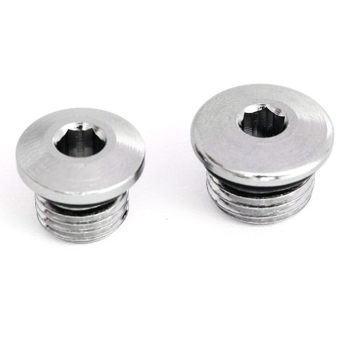 heyous First Stage 7/16" Stainless Steel Scuba Diving Regulator High Pressure Port Plug and 3/8" Stainless Steel Scuba Diving Regulator Low Pressure Port Plug Kit with Leak-Proof O-Ring