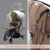 BEMECE Baby Stroller Rain Cover, Universal Stroller Accessory - Waterproof Windproof Travel Weather Shield Thick & Durable Protect from Dust and Snow with Breathable Ventilation Mesh Clear Visibility