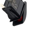 Amarine Made 2-Pack of 12v 20 Amp Waterproof LED On/Off Boat Marine SPST 3P Rocker Switch with Light (Red)