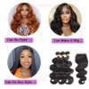 Bundles with Closure Human Hair Body Wave 12 14 16+10 Inch 100% Unprocessed Brazilian Virgin Human Hair 3 Bundles with Closure Human Hair Extensions with 4x4 Free Part Lace Closure Natural Black