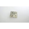 Small silver tone metal flower leaf alligator hair claw clip clamp fine hair