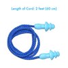 25 Pairs Corded Ear Plugs Soft Silicone Reusable Earplugs Noise Cancelling for Hearing Protection, Sleeping (Blue)